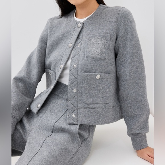 Veronica Beard "Jenning" knit crested grey jacket - Picture 1 of 3